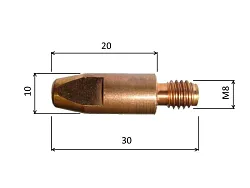 Proudová špička E-Cu se závitem M8 (4014)