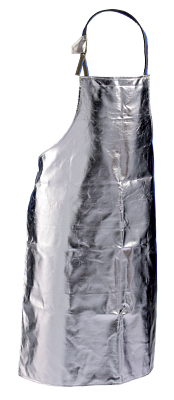 Pohliníkovaná ochranná zástěra JUTEC z preox-aramidové tkaniny s AL povlakem pro horké provozy